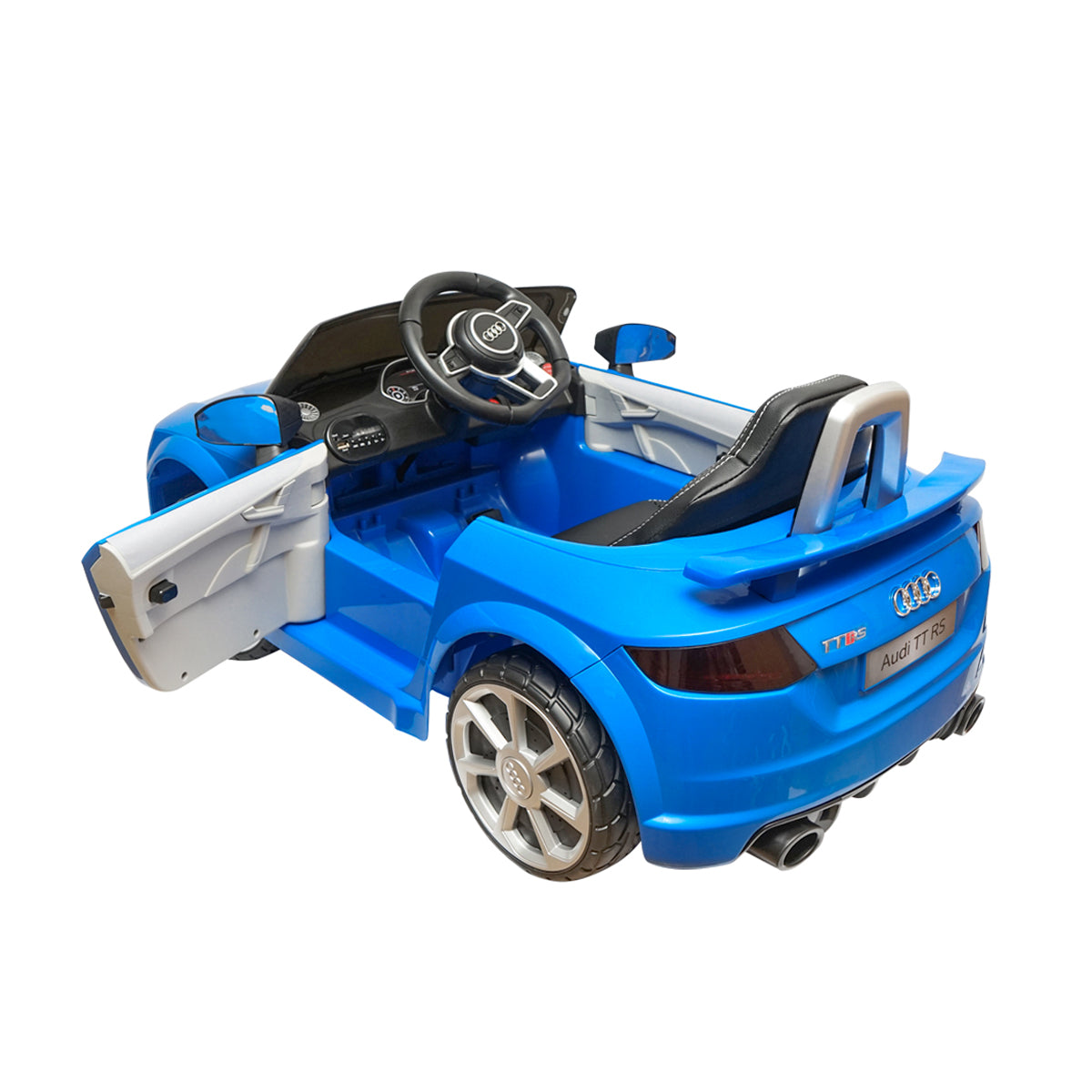 Auto elettrica con batteria 6V/4Ah e telecomando per bambini Audi TT JE1198 blu - immagine 6