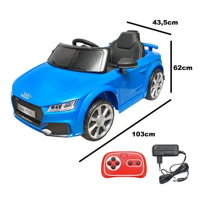 Auto elettrica con batteria 6V/4Ah e telecomando per bambini Audi TT JE1198 blu