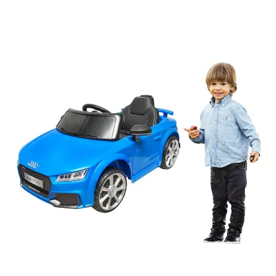 Auto elettrica con batteria 6V/4Ah e telecomando per bambini Audi TT JE1198 blu - immagine 2