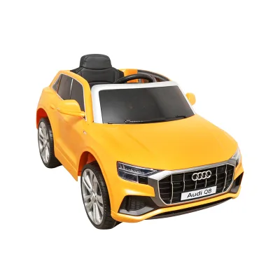 Auto elettrica con batteria 6V/7Ah e telecomando per bambini JJ2066 Audi Q8 gialla con sedile in pelle - immagine 3