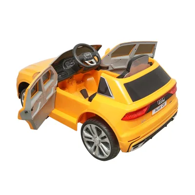 Auto elettrica con batteria 6V/7Ah e telecomando per bambini JJ2066 Audi Q8 gialla con sedile in pelle - immagine 5