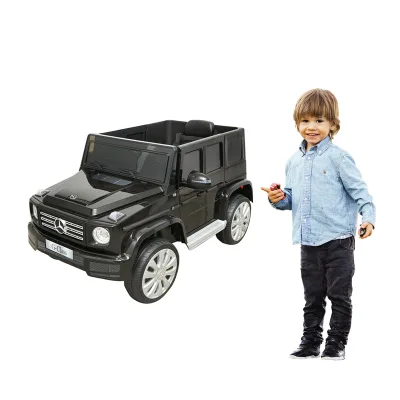Auto elettrica con batteria 6V/7Ah e telecomando per bambini Mercedes G500 JJ2077 nera - immagine 2