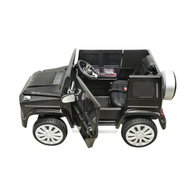Auto elettrica con batteria 6V/7Ah e telecomando per bambini Mercedes G500 JJ2077 nera con sedile in pelle - immagine 6