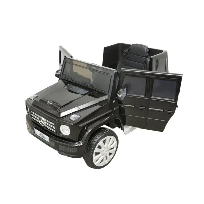 Auto elettrica con batteria 6V/7Ah e telecomando per bambini Mercedes G500 JJ2077 nera con sedile in pelle - immagine 5