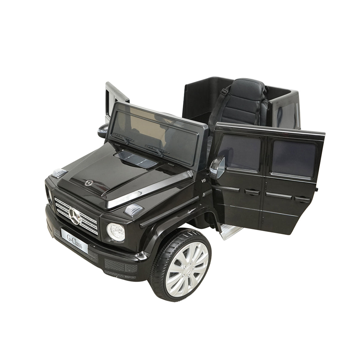 Auto elettrica con batteria 6V/7Ah e telecomando per bambini Mercedes G500 JJ2077 nera con sedile in pelle - immagine 5