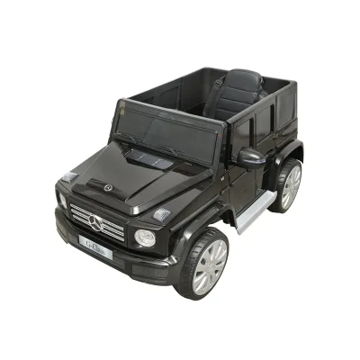 Auto elettrica con batteria 6V/7Ah e telecomando per bambini Mercedes G500 JJ2077 nera con sedile in pelle - immagine 4