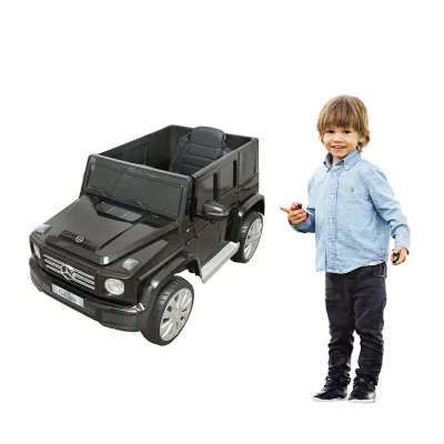 Auto elettrica con batteria 6V/7Ah e telecomando per bambini Mercedes G500 JJ2077 nera con sedile in pelle - immagine 2