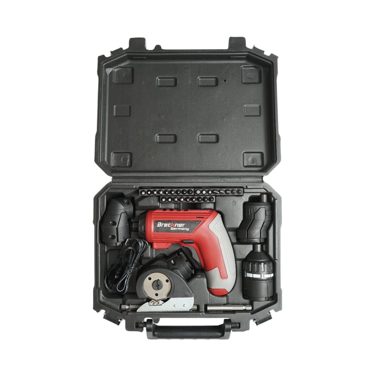 Avvitatore elettrico multifunzione 4 in 1 con batteria agli ioni di litio da 4,2 V, 1,5 Ah, LED, coppia di serraggio 6 Nm, punta da 1/4 di pollice, 33 pezzi Breckner Germany - immagine 3