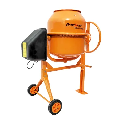 BETONIERA 450W, VOLUME 120L, PIGNONE E CORONA IN GHISA, 44KG, BETONIERA ELETTRICA 120 LITRI 450 WATT IMPASTATRICE MISCELATORE CEMENTO BRECKNER GERMANY - immagine 4