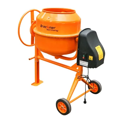 BETONIERA 550W, VOLUME 140L, PIGNONE E CORONA IN GHISA, 48KG, BETONIERA ELETTRICA 140 LITRI 550 WATT IMPASTATRICE MISCELATORE CEMENTO BRECKNER GERMANY - immagine 2