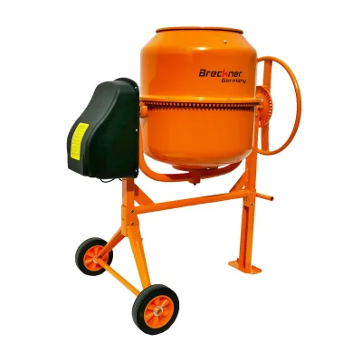 BETONIERA 650W, VOLUME 160L, PIGNONE E CORONA IN GHISA, 58KG, BETONIERA ELETTRICA 160 LITRI 650 WATT IMPASTATRICE MISCELATORE CEMENTO BRECKNER GERMANY - immagine 2
