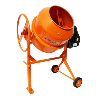Betoniera 800W, volume 180L, pignone e corona in ghisa, 61Kg, Betoniera Elettrica 180 Litri 800 Watt Impastatrice Miscelatore Cemento Breckner Germany