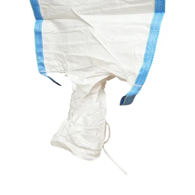 Big bag 95x95x140 cm bianco, capacità 1000 kg, tipo U-Panel non laminato, gonna di carico, tubo di scarico - immagine 4
