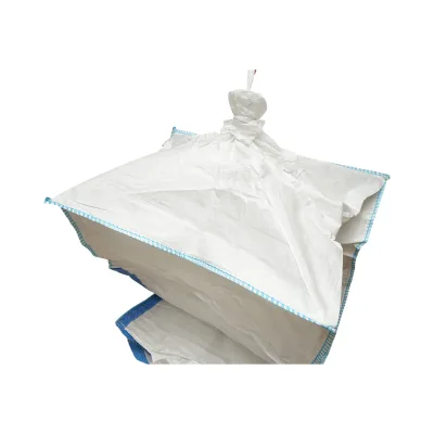 Big bag 95x95x140 cm bianco, capacità 1000 kg, tipo U-Panel non laminato, gonna di carico, tubo di scarico - immagine 3