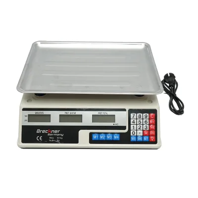 Bilancia elettronica con schermo LCD, portata 40 Kg con batteria da 4V Breckner Germany
