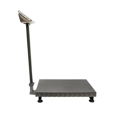 Bilancia Elettronica da Pavimento, Piattaforma 600 x 450 mm, Capacità 700 kg /100 g, Display LCD, Batteria Ricaricabile, 220V - immagine 2