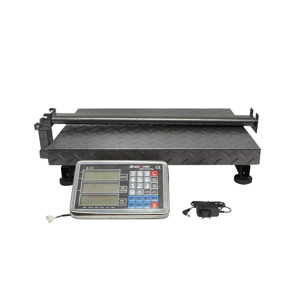 Bilancia Elettronica da Pavimento, Piattaforma 600 x 450 mm, Capacità 700 kg /100 g, Display LCD, Batteria Ricaricabile, 220V - immagine 3