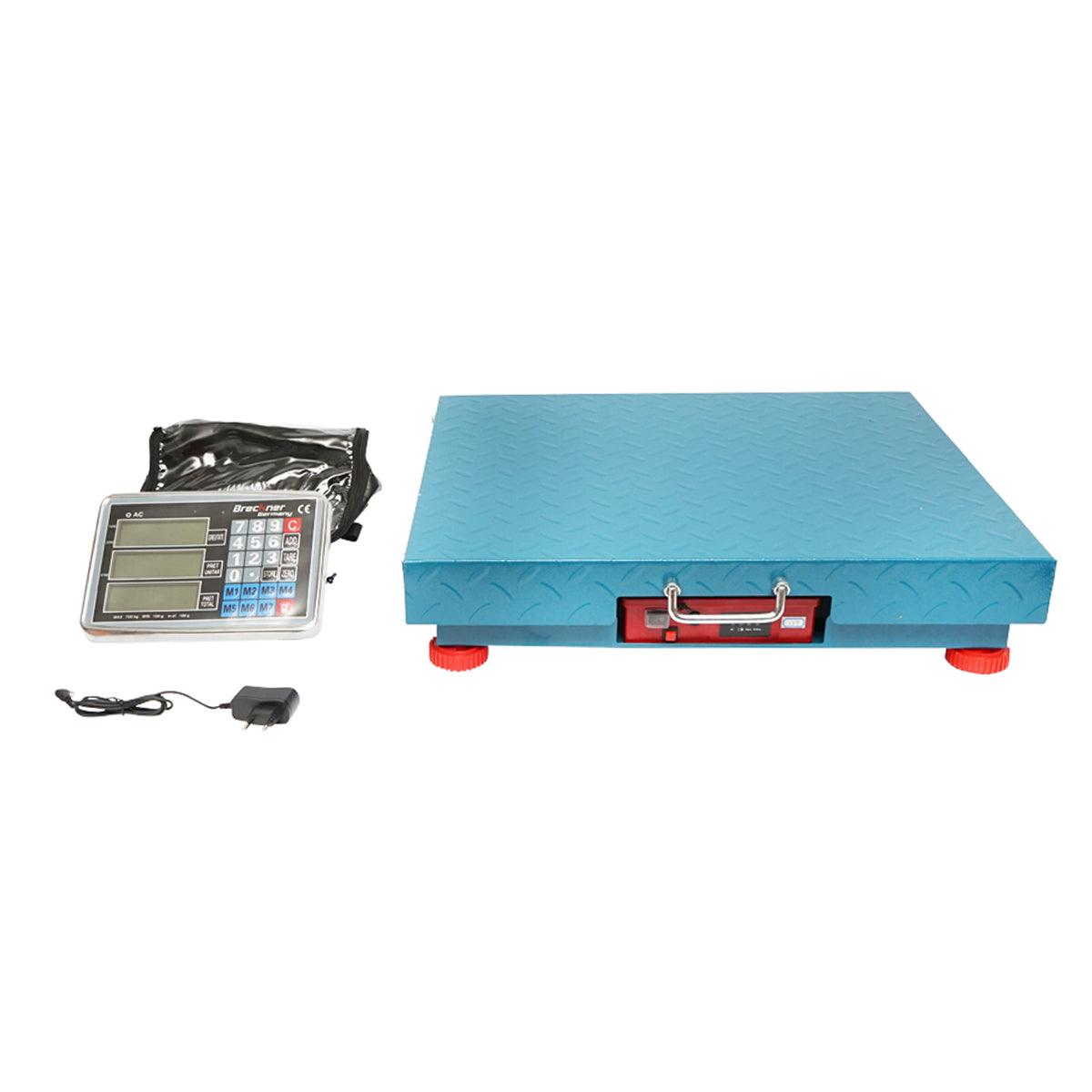 Bilancia Elettronica da Pavimento, Piattaforma 700 kg, Display LCD WIFI Senza Fili, Metallo, 500 x 600 x 155 mm, Batteria Ricaricabile