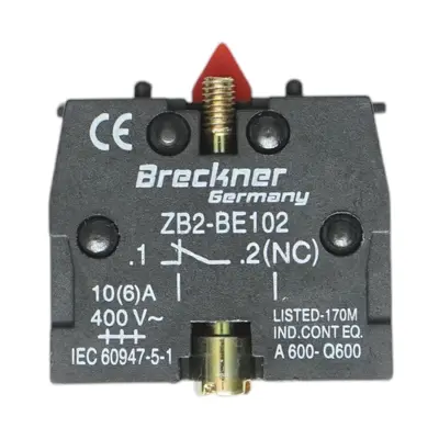 Blocco contatti ausiliari 1NC, 400V/10A 22mm LAY5 Breckner Germany