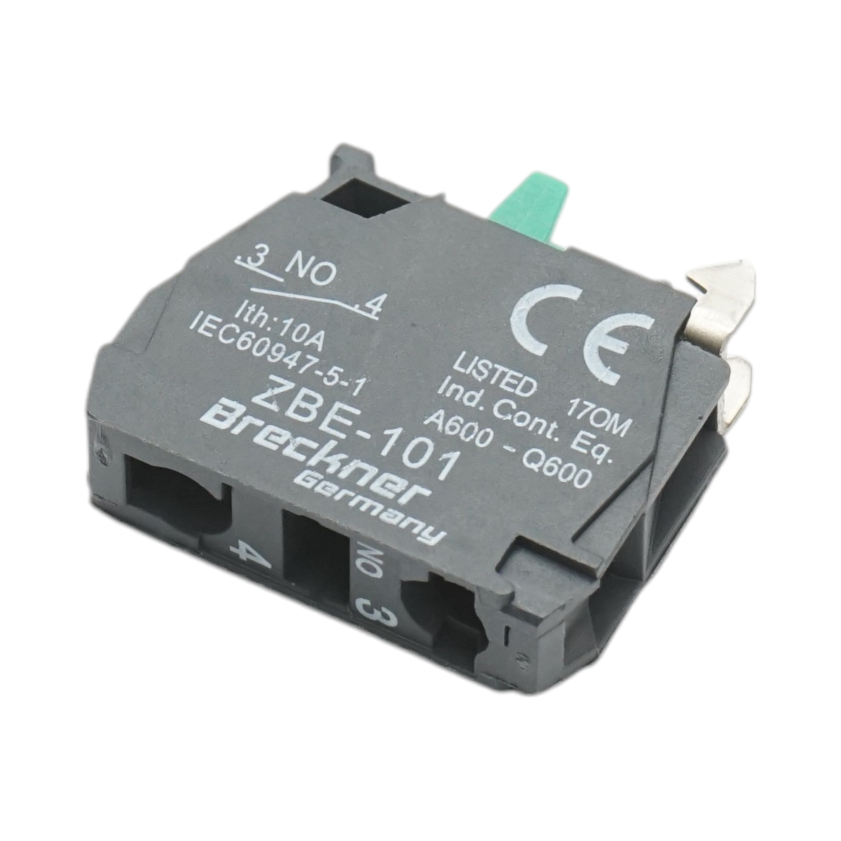Blocco contatti ausiliari 1NO, 24V/10A 22mm LAY5 Breckner Germany - immagine 2