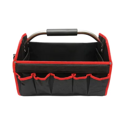 Borsa per attrezzi aperta con 15 tasche, manico in acciaio inossidabile 420x210x290mm - immagine 2