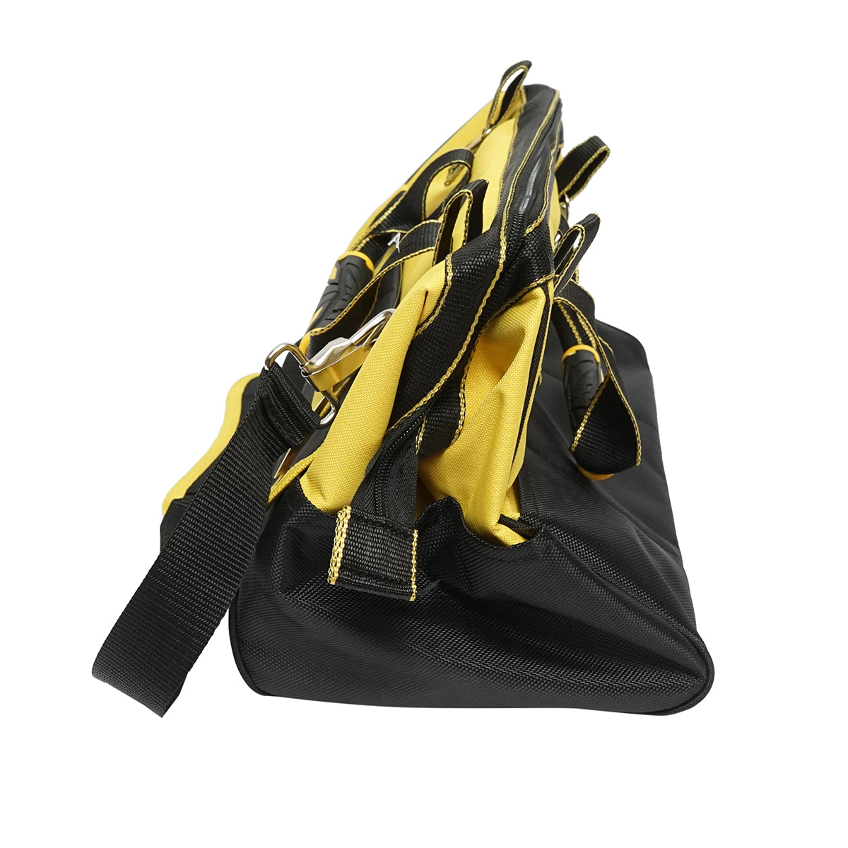 Borsa per attrezzi con 14 tasche, materiale tessile, tracolla, manici in gomma 410x240x300mm Crownman - immagine 5