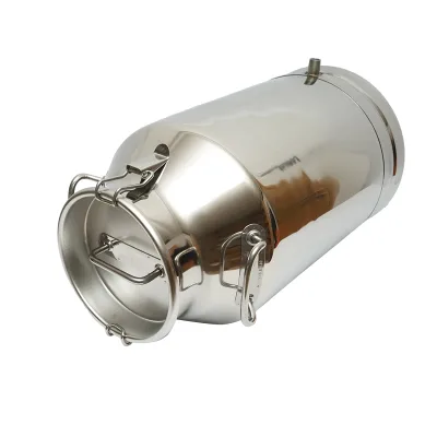 Brocca per latte in acciaio inox con coperchio da 40 litri con rubinetto per mungitrice per mucche Breckner Germany - immagine 2