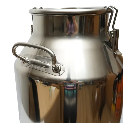 Brocca per latte in acciaio inox con coperchio da 50 litri con rubinetto per mungitrice per mucche Breckner Germany - immagine 6