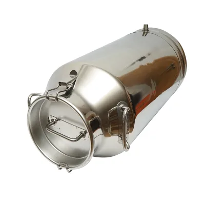 Brocca per latte in acciaio inox con coperchio da 50 litri con rubinetto per mungitrice per mucche Breckner Germany - immagine 2