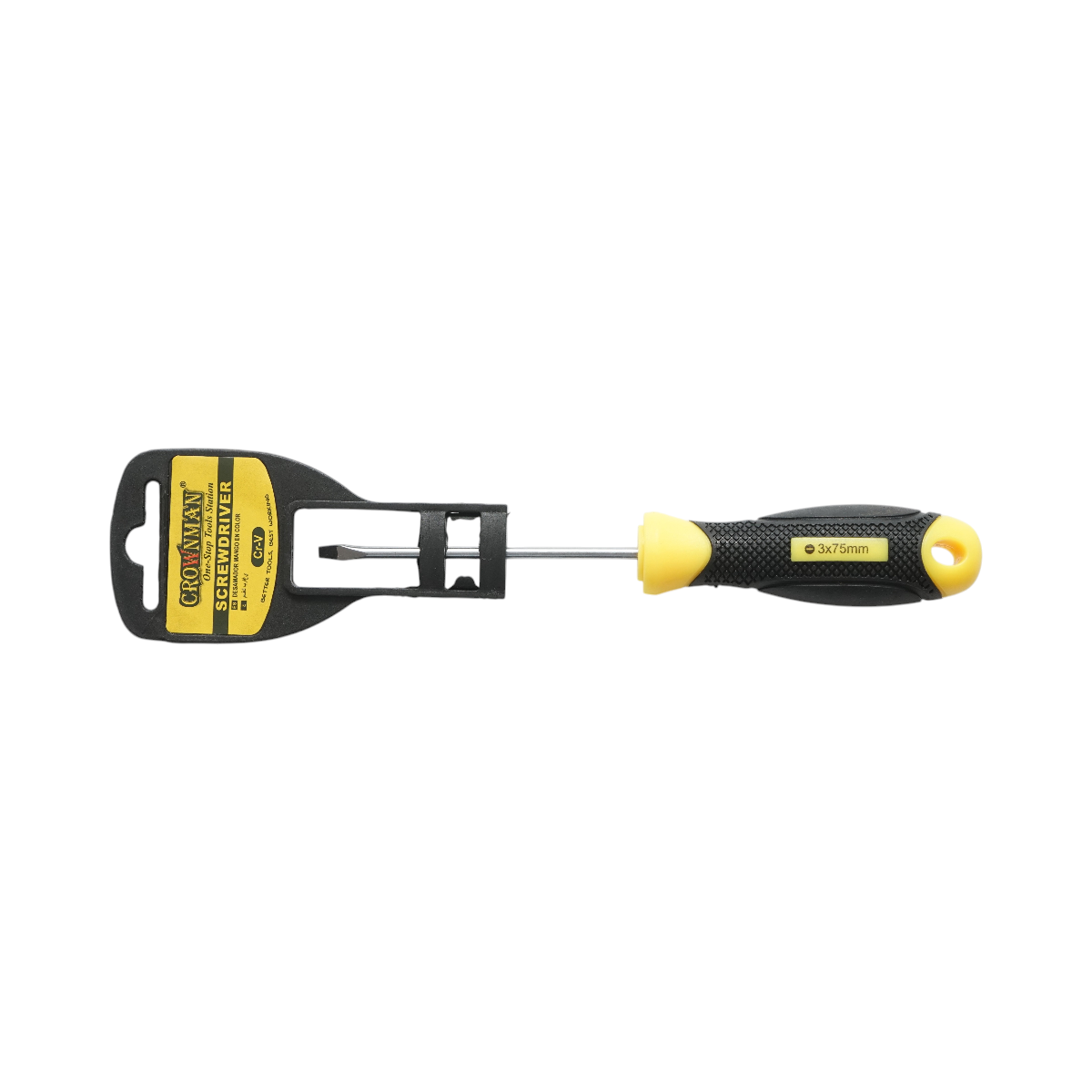 Cacciavite dritto Crownman 3x75mm con punta magnetica professionale Cr-V