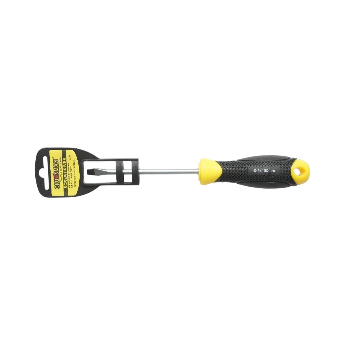 Cacciavite dritto Crownman 5x100mm con punta magnetica professionale Cr-V