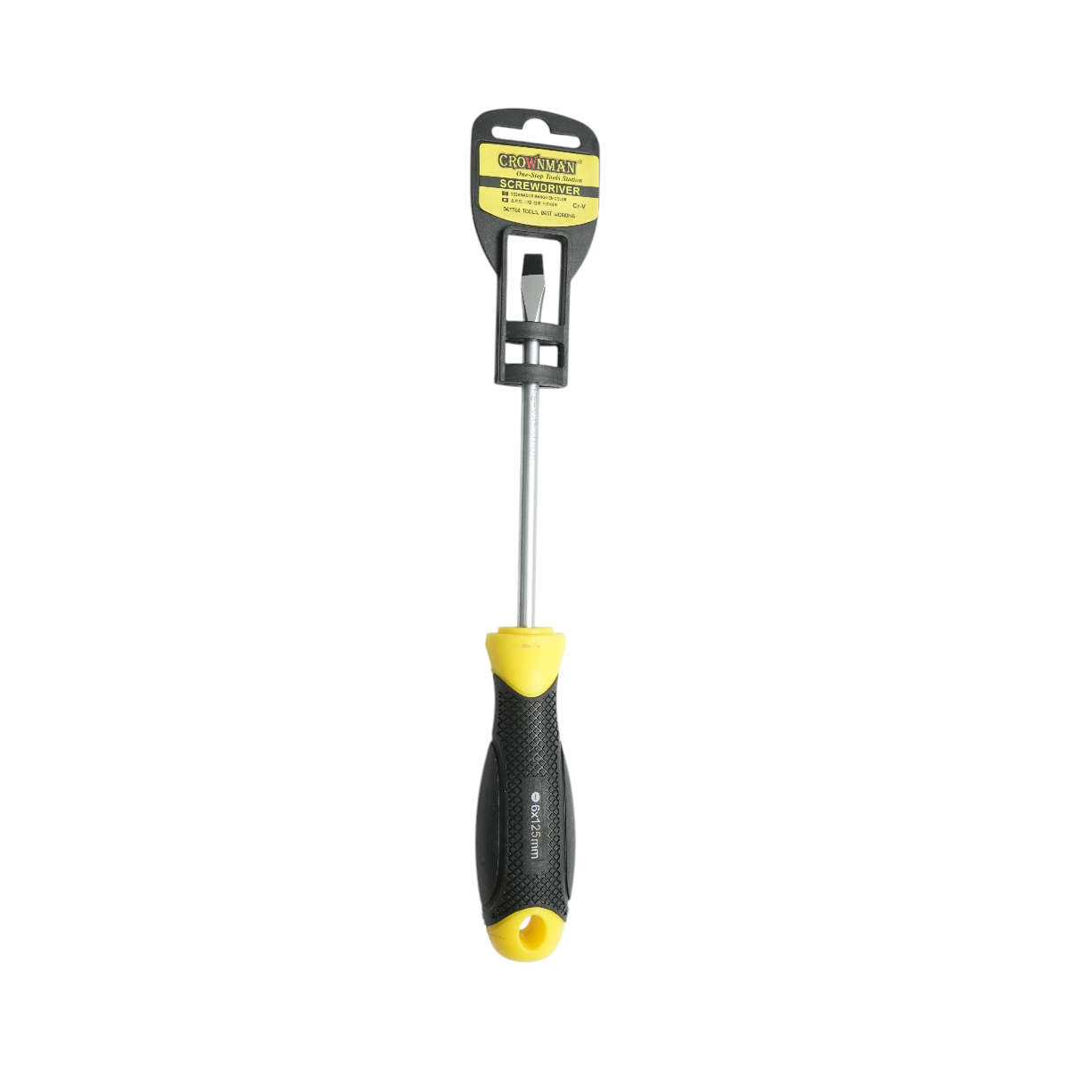 Cacciavite dritto Crownman 6x125mm con punta magnetica professionale Cr-V - immagine 4