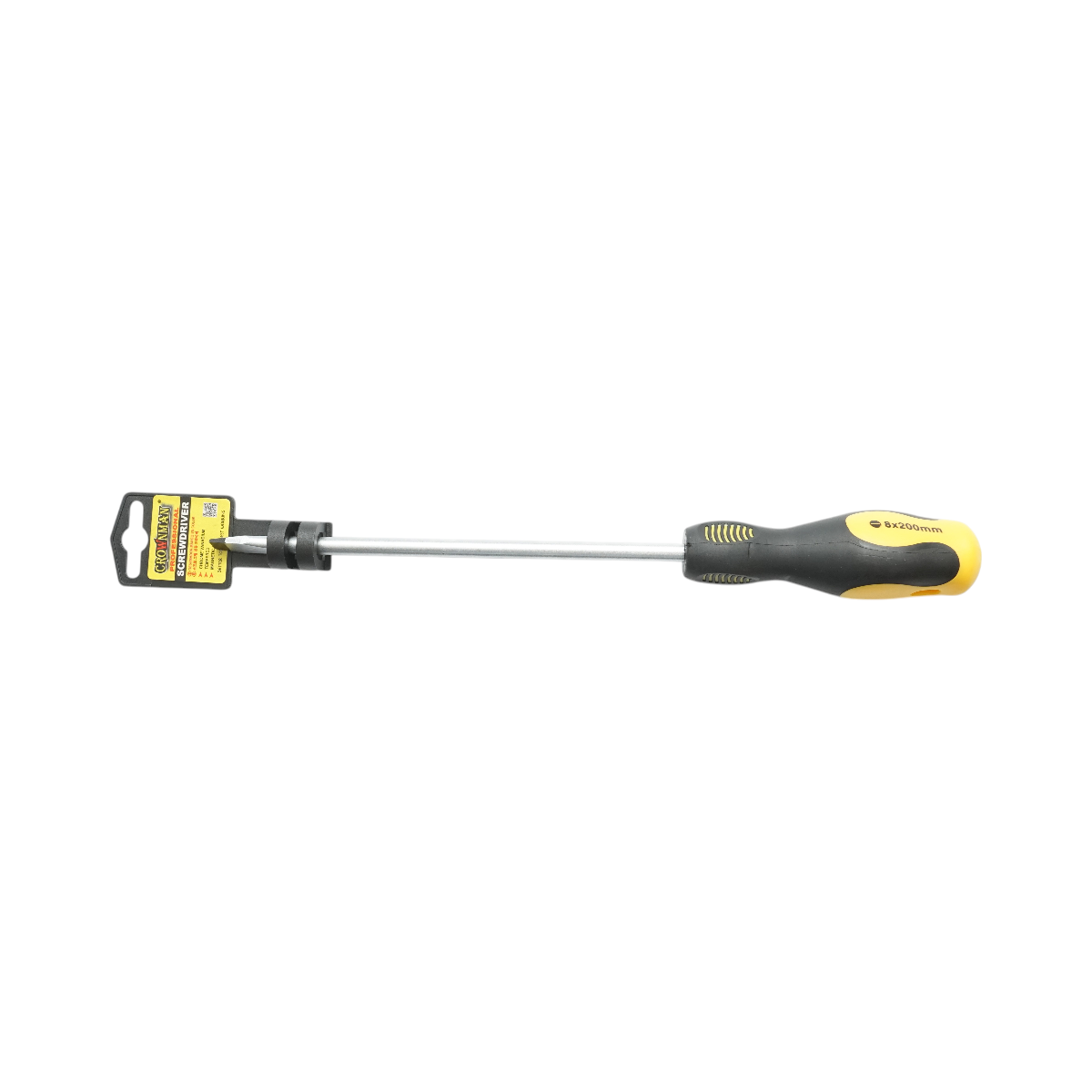 Cacciavite dritto Crownman 8x200mm con punta magnetica professionale Cr-V