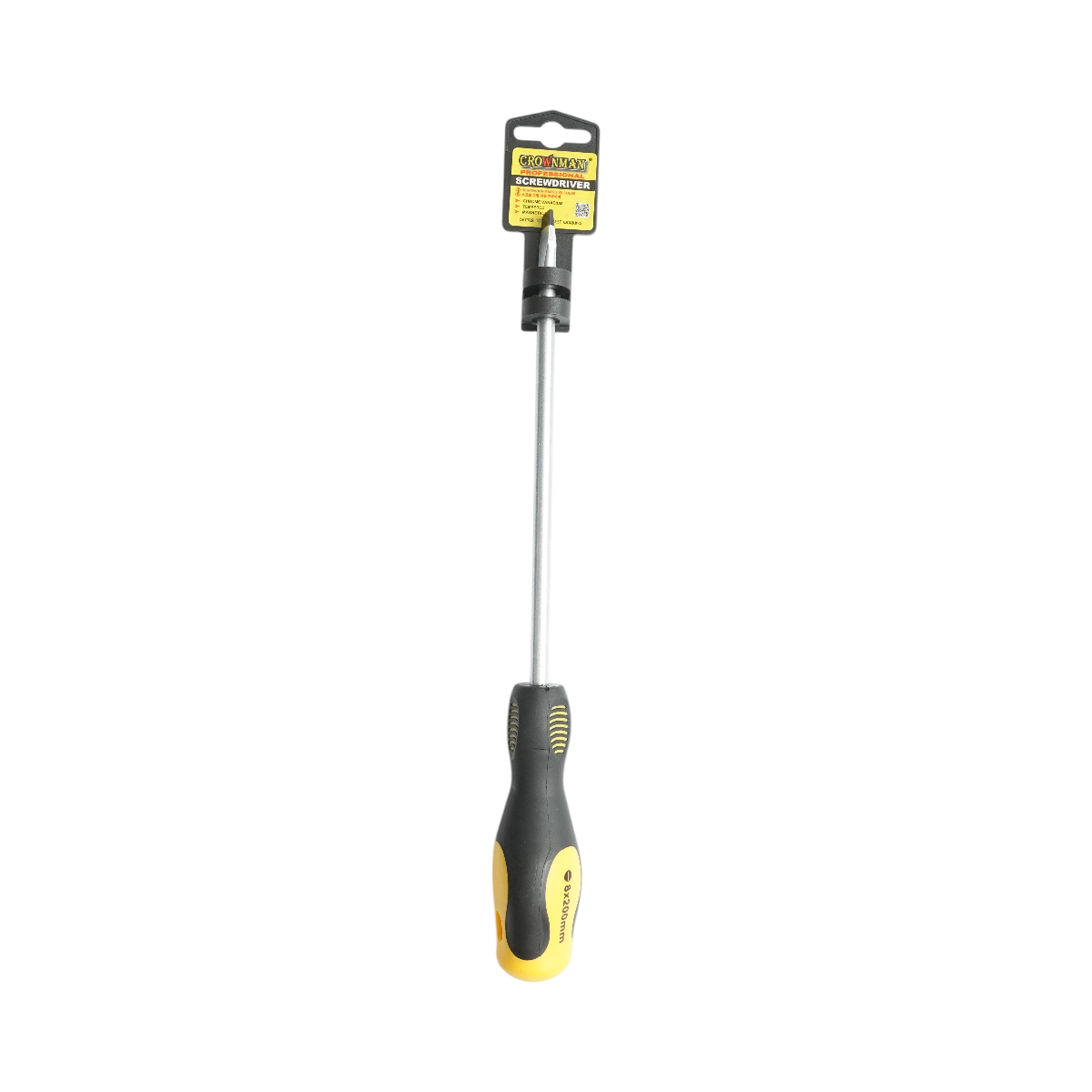Cacciavite dritto Crownman 8x200mm con punta magnetica professionale Cr-V - immagine 4