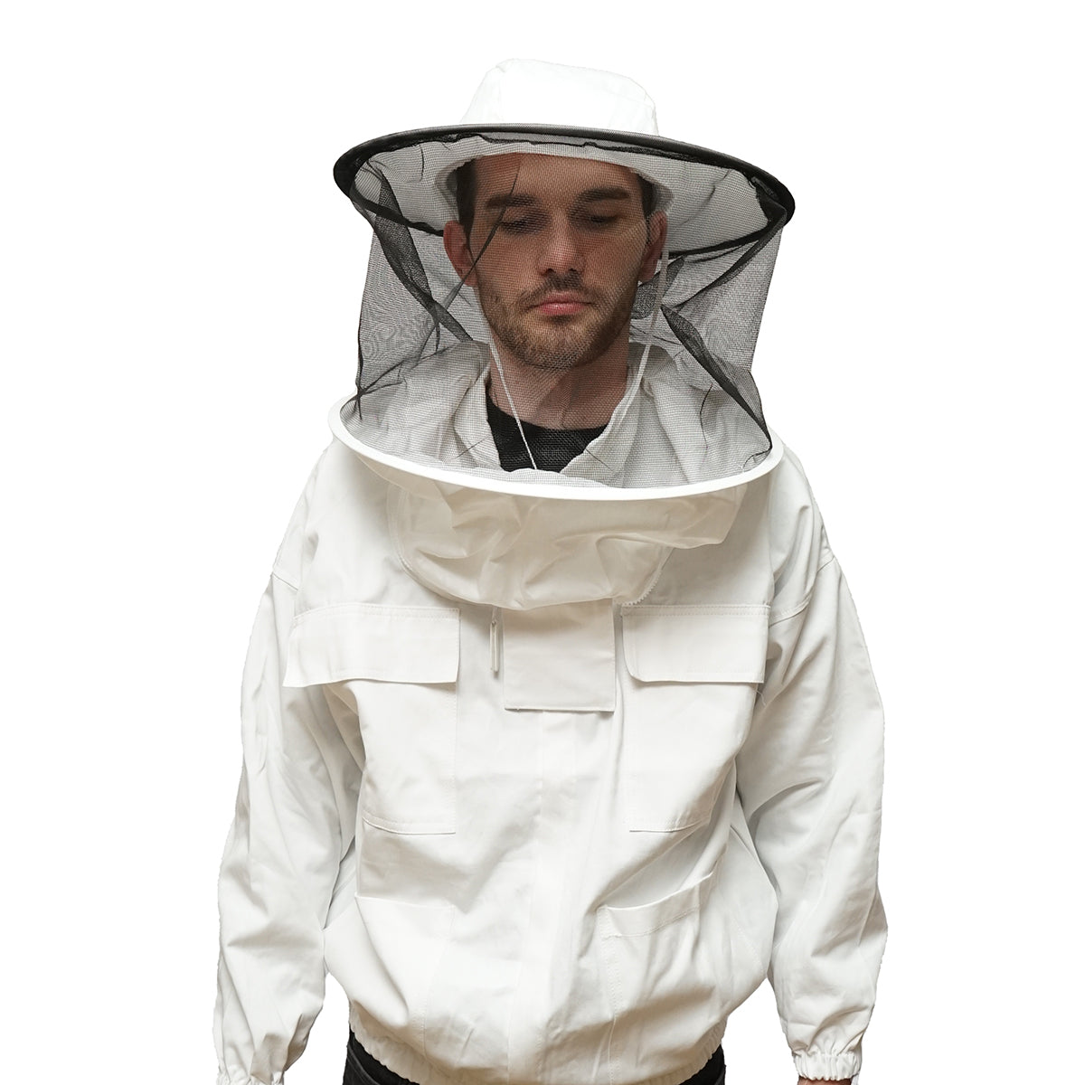 Camicetta apicola bianca con maschera protettiva, taglia L - immagine 2