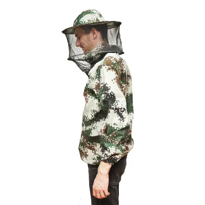 Camicetta apicola stile mimetico, taglia XL, con maschera protettiva. - immagine 4
