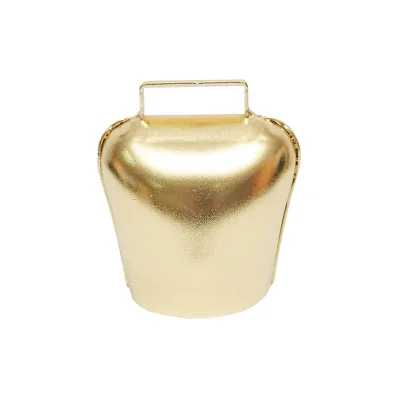 Campanaccio per ovini e bovini, 9 cm, dorato. - immagine 2