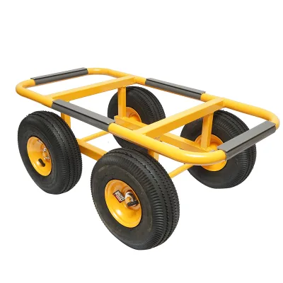 Carrello in metallo 750x380mm con ruote pneumatiche da 250mm