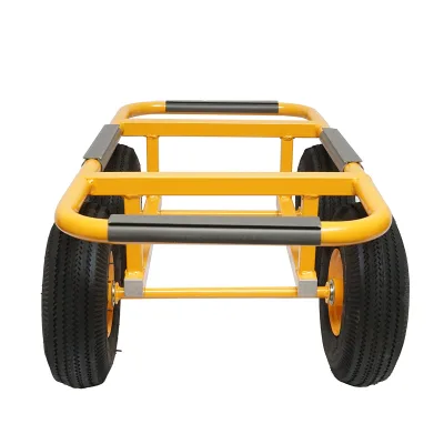 Carrello in metallo 750x380mm con ruote pneumatiche da 250mm - immagine 5