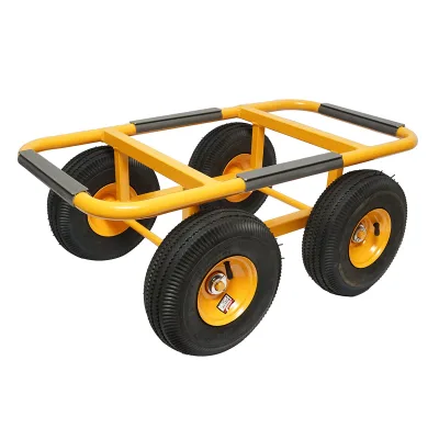 Carrello in metallo 750x380mm con ruote pneumatiche da 250mm - immagine 3