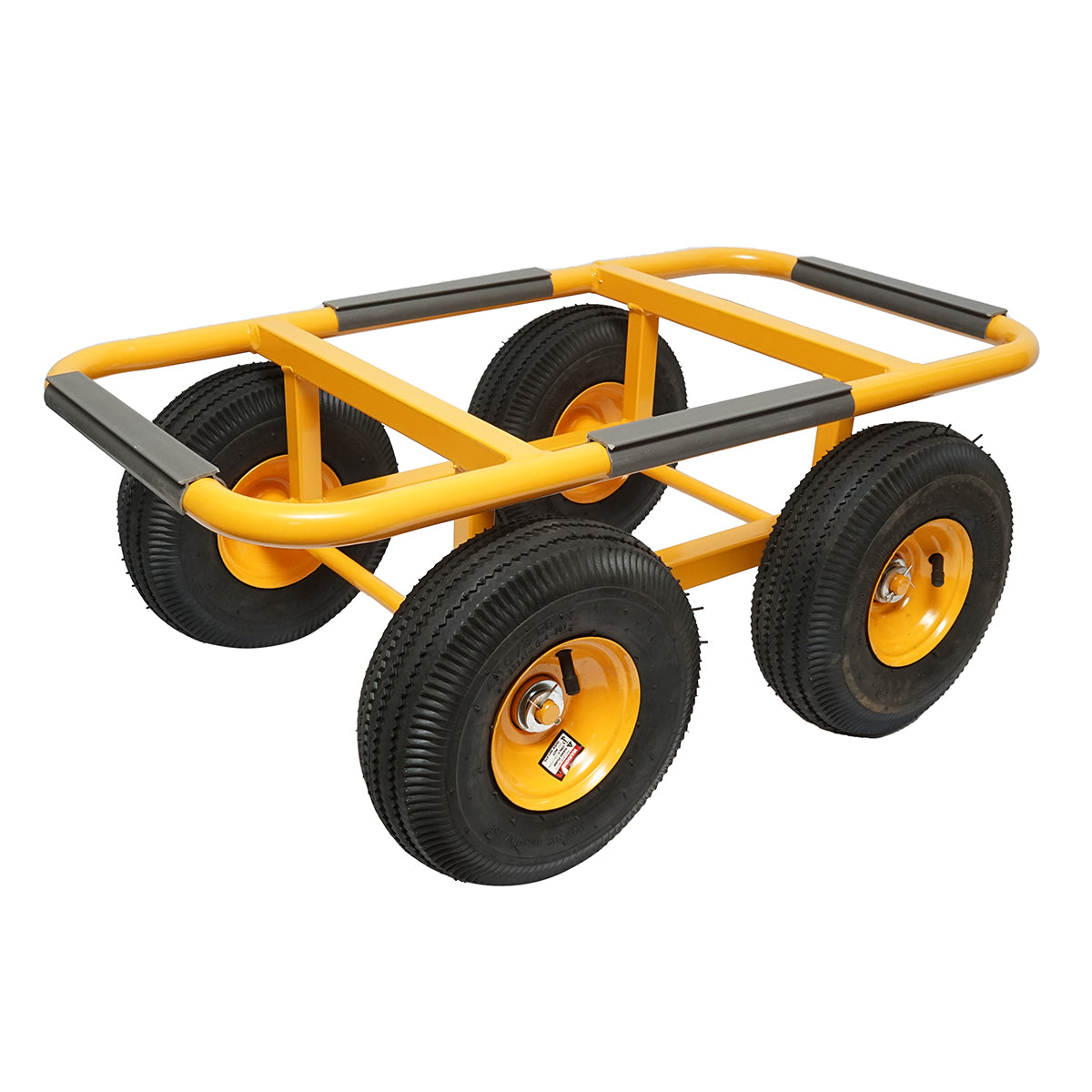 Carrello in metallo 750x380mm con ruote pneumatiche da 250mm - immagine 3