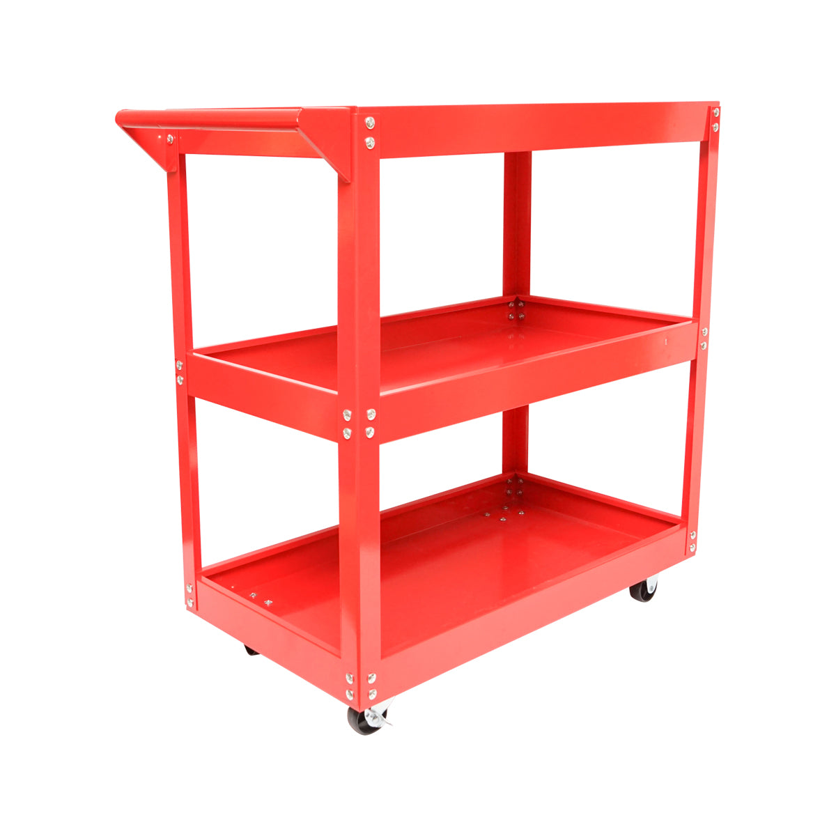 Carrello in metallo su ruote con 3 ripiani per utensili 730x720x360mm - immagine 3