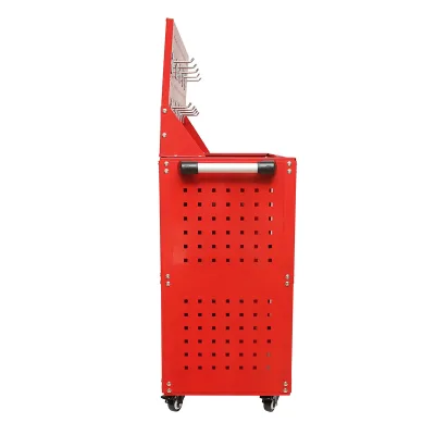 Carrello metallico su ruote con 3 ripiani e pannello con supporti per attrezzi 660x360x1080mm - immagine 6