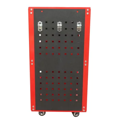 Carrello metallico su ruote con 3 ripiani e supporti per attrezzi 670x370x730mm - immagine 5