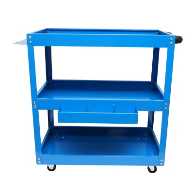 Carrello metallico su ruote con 3 ripiani per attrezzi 660x360x730mm. - immagine 2