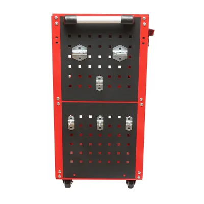 Carrello metallico su ruote con 3 ripiani, supporti e cassetto per attrezzi 660x360x730mm. - immagine 5