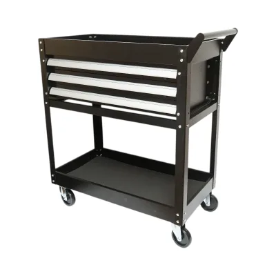 Carrello portautensili da officina in metallo su ruote con 2 ripiani e 3 cassetti 775x410x895mm Breckner Germany