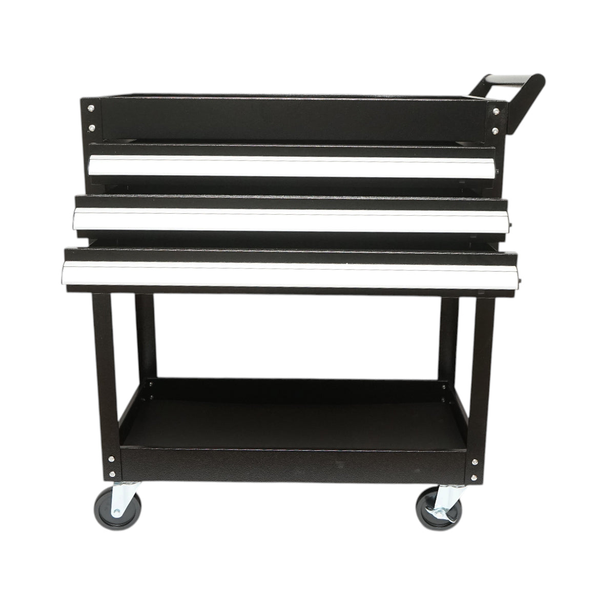 Carrello portautensili da officina in metallo su ruote con 2 ripiani e 3 cassetti 775x410x895mm Breckner Germany - immagine 3