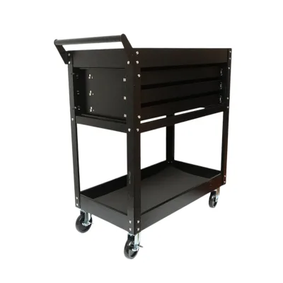 Carrello portautensili da officina in metallo su ruote con 2 ripiani e 3 cassetti 775x410x895mm Breckner Germany - immagine 4