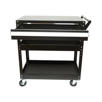 Carrello portautensili da officina in metallo su ruote con 3 ripiani e 1 cassetto, dimensioni 775x410x895 mm. Breckner Germany - immagine 4